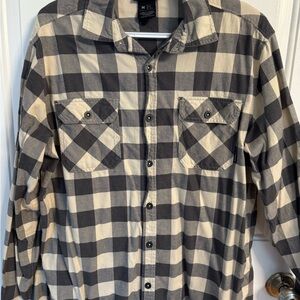 Men’s Burton Brighton Flannel Black and Cream Plaid